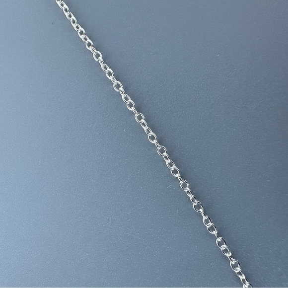 Sterling Silver CZ Crescent Moon Necklace - Picture 8 of 11